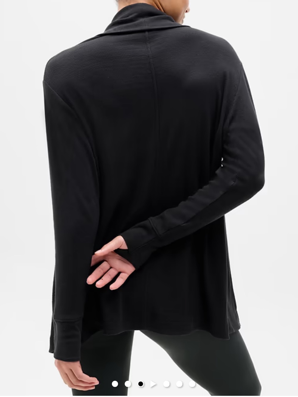 NWOT Athleta Ribbed Pranayama Restore Wrap Black - Picture 3 of 9